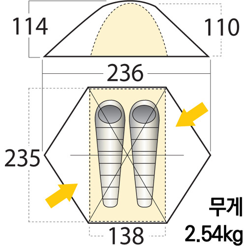 [마운틴스미스] 모리슨 EVO 2 방염 텐트2인용 돔타입 백패킹 텐트